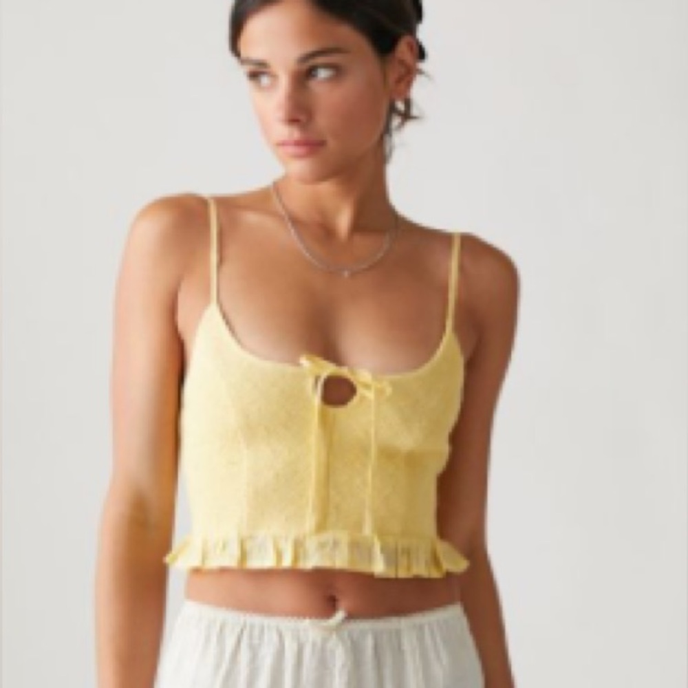 Urban Outfitters Yellow Textured Crop Top